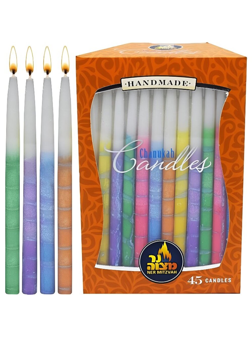 Chanukah Candle Standard Size -Multi Colored Hanukkah Candles Fits Most Menorahs